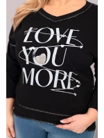 Dámska blúzka v nadmernej veľkosti s Love You More roztrhaná čierna