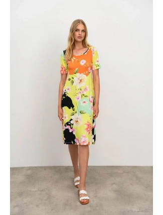 Elegantné dámske šaty 16440 žlté - Vamp