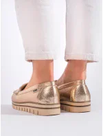 Dámske moderné zlaté mokasíny Dámske moderné zlaté mokasíny