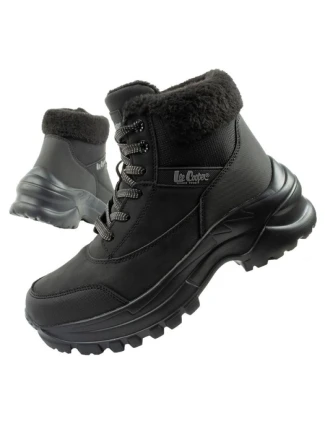 Lee Cooper dámske športové topánky zimné trekkingové zateplené čierne dámske šnurovacie topánky