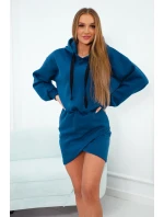 Zateplené šaty s džínsovým obálkovým spodkom