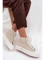 Trampki Damskie Na Platformie LEE 50253002.35E ISLA WOMEN MID Beżowe