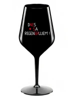 DNES SA REGENERUJEM! - čierny nerozbitný pohár na víno 470 ml