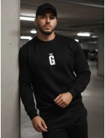 Pánska grafitová čierna mikina FashionStreet BX5930 Pánska grafitová čierna mikina FashionStreet BX5930