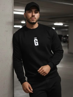 Pánska grafitová čierna mikina FashionStreet BX5930