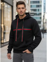 Pánska mikina s kapucňou čierna FashionStreet BX5939 Pánska mikina s kapucňou čierna FashionStreet BX5939