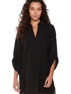 Plážové šaty 7229 čierne - LingaDore