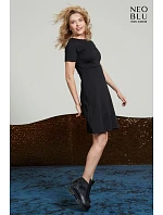 NEOBLU Camille Šaty s krátkymi rukávmi 24.3171 deep black NEOBLU Camille Šaty s krátkymi rukávmi 24.3171 deep black