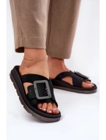 Pachnące Klapki Damskie Z Ozdobną Klamrą ZAXY RR285078 Czarne