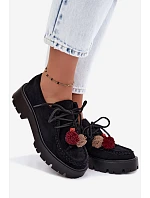 Dámske poltopánky s imitáciou semišových ozdôb Black Melonia Dámske poltopánky s imitáciou semišových ozdôb Black Melonia