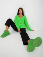 Dámsky sveter LC SW 8036 fluo zelený Dámsky sveter LC SW 8036 fluo zelený