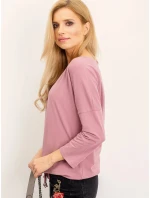 Dámska voľná blúzka v špinavoružovej farbe so zaväzovaním na spodku (4691)