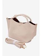 Kožená taška z imitace světle béžová Corisse