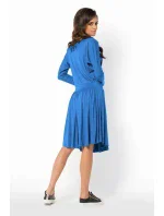 Letné šaty dámske vo voľnom strihu značkovej stredne dlhé modré - Modrá - Makadamové Letné šaty dámske vo voľnom strihu značkovej stredne dlhé modré - Modrá - Makadamové