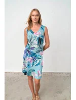 Dámske modré šaty Bahia 18527 s kvetmi - Vamp