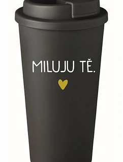 I LOVE YOU - čierny termohrnček 475 ml