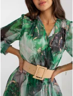 Dámske šaty 3062 4.17P čierna a zelená - FPrice Dámske šaty 3062 4.17P čierna a zelená - FPrice