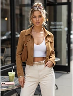 Dámska semišová krátka ťavia bunda FashionStreet TY5660