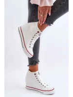 Trampki Damskie Na Koturnie Cross Jeans NN2R4004 Białe