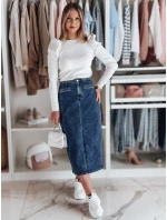 Džínsová midi sukňa s rozparkom VISTANO modrá FashionStreet CY0485