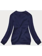 Tmavomodrá dámska tepláková mikina so sťahovacími lemami (W01-66)