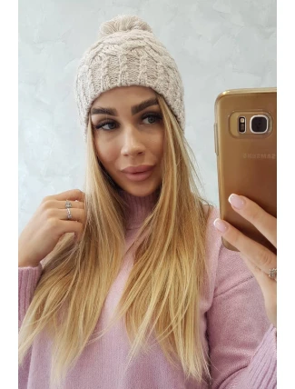 Fleecová čiapka Waleria K307 light beige