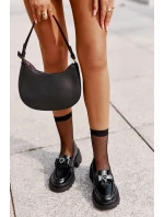 Skórzane Damskie Mokasyny Z Kokardką I Sercem D&A LZ42-032 Czarne