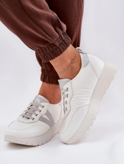 Buty Sportowe Damskie Na Platformie Vinceza 58510 Białe