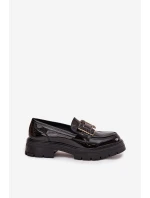Dámske lakované mokasíny YL253 čierne - Diamantique