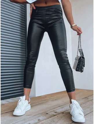 Dámske voskované nohavice ANELIA black FashionStreet UY1330