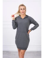 Šaty s kapucňou grafitové