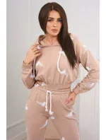 Sada s potlačou pištole béžová