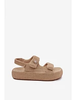 Ozdobené dámské sandály na platformě GOE TT2N4101 béžové