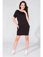 Dámske denné šaty T130/7 čierne - Tessita