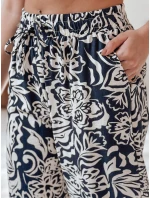 Dámske široké nohavice TROPICAL SUN navy blue FashionStreet UY2632 Dámske široké nohavice TROPICAL SUN navy blue FashionStreet UY2632