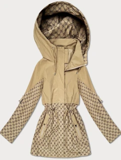 Dámska bunda so šnúrkou v páse Goodlookin sand (KK60414-2#)