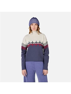 Dámsky sveter ROSSIGNOL W PATTERNED TN SWEATER, modrý