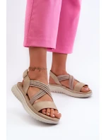 Lekkie Damskie Wygodne Sandały Na Rzep Beżowe Ceclea Lekkie Damskie Wygodne Sandały Na Rzep Beżowe Ceclea