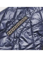 Tmavomodrá dámska bunda plus size (B8013-72)