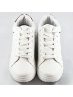 Bielo-hnedé športové topánky so skrytým klinom (666-16)