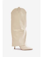 Topánky na podpätku so zvrškom Light Beige Bellinna Topánky na podpätku so zvrškom Light Beige Bellinna