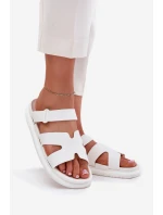 Gumowe Klapki Damskie Z Paskiem Białe Tavirae
