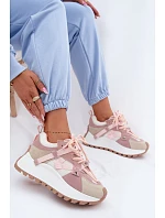 Tenisky na platforme z prírodného semišu GOE TT2N4022 pink Tenisky na platforme z prírodného semišu GOE TT2N4022 pink