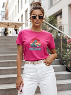 Dámske tričko na Deň matiek s potlačou Mamasaurus ružové FashionStreet NX5027RY