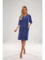 Dámsky župan so zipsom DE LAFENSE 431 Velúr M-4XL