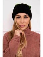 Fleecová čiapka Ilona K218 čierna+zelená