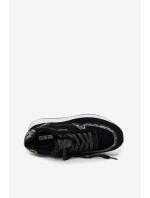 Zamszowe Sneakersy Damskie Big Star OO274A312 HI-POLY SYSTEM Czarne Panterka