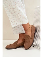 Dámske mokasíny Loafersy z ekologického semišu, hnedé, Laisie Dámske mokasíny Loafersy z ekologického semišu, hnedé, Laisie