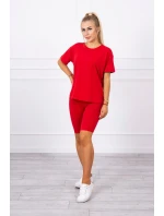 Súprava top+legíny červená