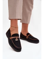 Mokasyny Loafersy Damské Z Eko Semiš Černé Darwen